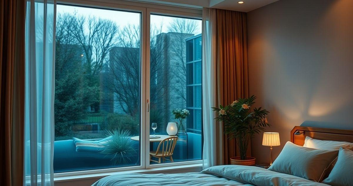 Janela de vidro para quarto transforma ambientes com estilo e luminosidade